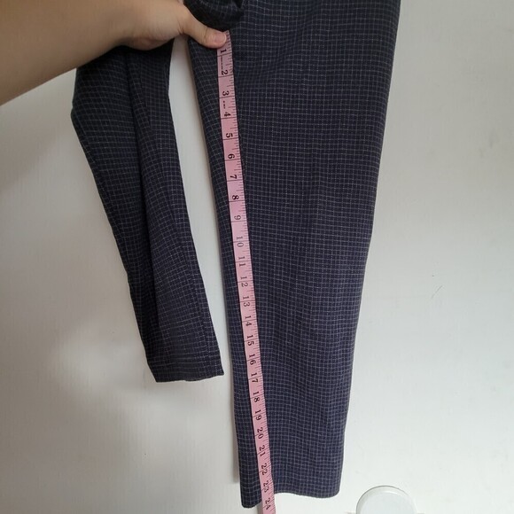 Banana Republic Striped Check Knit Elastic Waist Hayden Pant Navy Blue 2 Petite - Picture 9 of 12